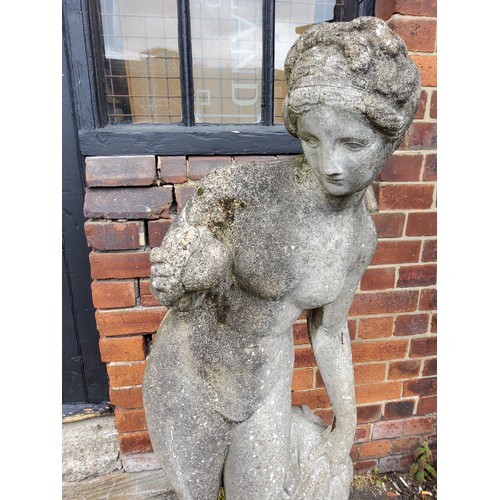 300 - Reconstituted statue of classical nude, 127cm heigh x 40cm wide