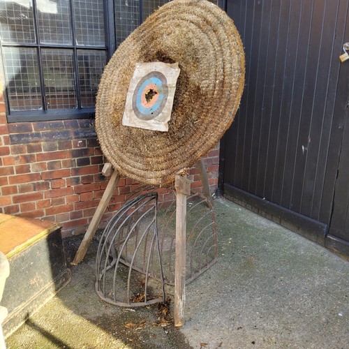 302 - A large woven straw archery target