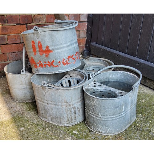 303 - Garden Salvage - Five galvanised buckets