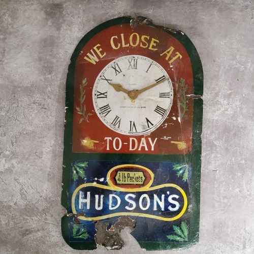 4 - Advertisement - an original Hudson's 1/4 pound packets shop front enamel sign produced by the Enamel... 