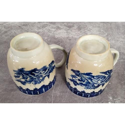 15 - Amended description - A pair of 18th century Pennington Liverpool porcelain fisherman & cormoran... 