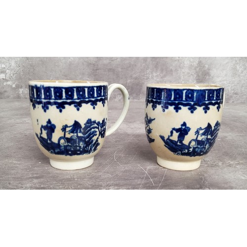 15 - Amended description - A pair of 18th century Pennington Liverpool porcelain fisherman & cormoran... 