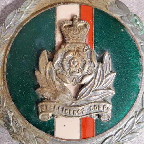 44 - A scarce Intelligence Corps enamel radiator badge, J.R. Gaunt London