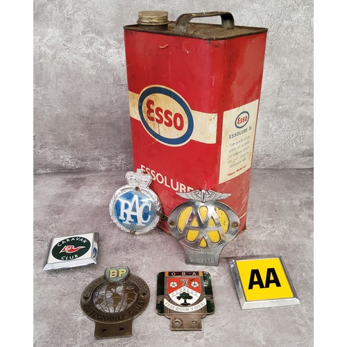 45 - Automobilia - three vintage radiator badges including a BP Automobile Club, an enamel Ashville Colle... 