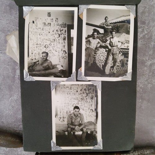 57 - Militaria & Photography - an album containing battalion life over seas post WWII; Showing black ... 