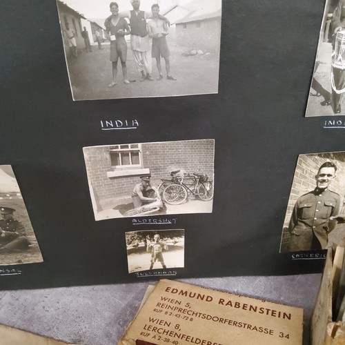 58 - Photography - a photograph album containing military interest examples, local Interest, postcards, e... 