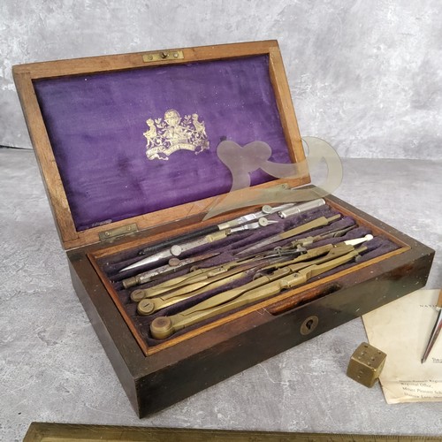 82 - Scientific Instruments - A Victorian mahogany cased geometry set, 