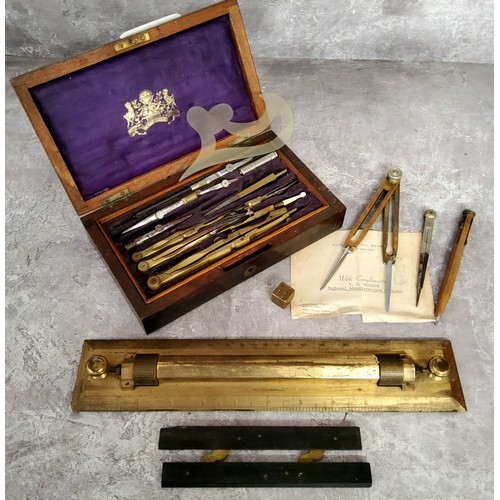 82 - Scientific Instruments - A Victorian mahogany cased geometry set, 