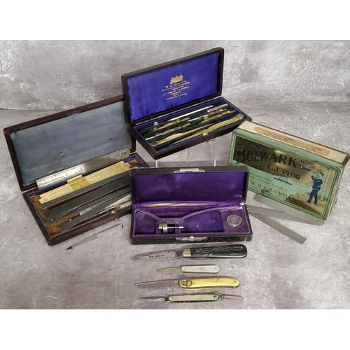 83 - A complete W. H Harling, mathematical instrument set, London; The Ashcroft Manf'g Co. New York &... 