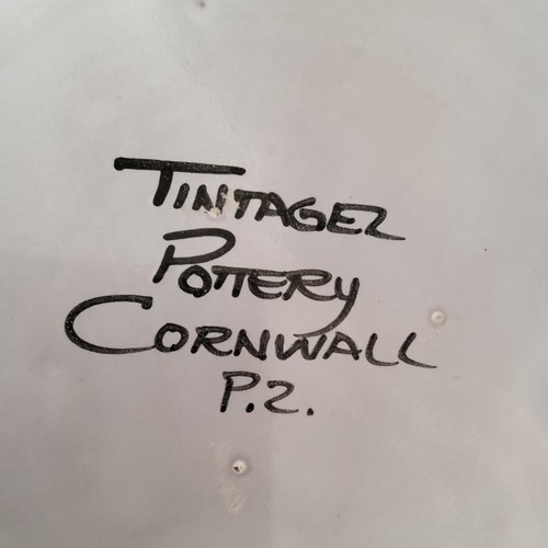 158 - A Tintagel Pottery studio pottery dragon and Dragon pattern cabinet plates, vases,etc