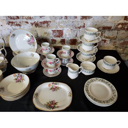 165 - Victorian English tea set, hand painted over transfer with wildflower pattern including 5 tea and co... 