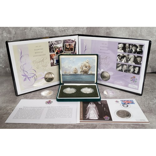 204 - Numismatics - Various silver commemorative proof coins including The 200th anniversary Nelson Trafal... 