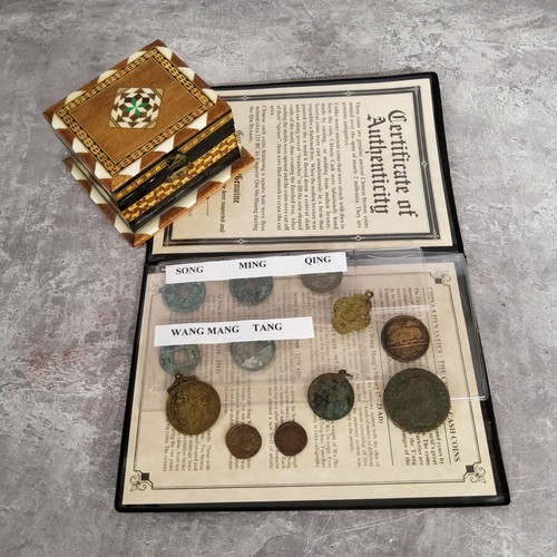 206 - Numismatics - Two Roman bronze coins, Chinese bronze coinage from Song, Ming, Qing, Wang Mang and Ta... 