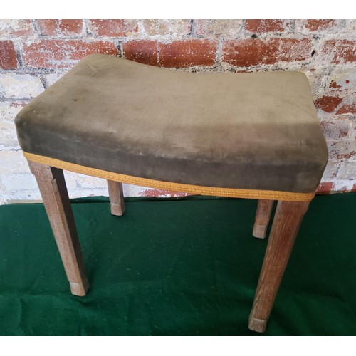 7A - A Queen Elizabeth II Coronation limed oak stool, original upholstery & gold braiding, stamped wi... 