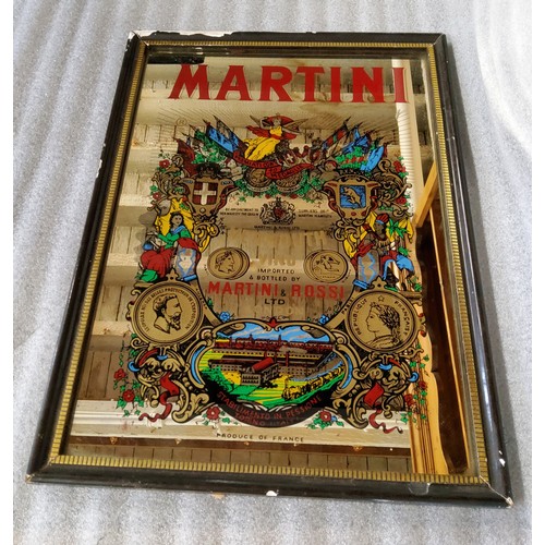 55 - Breweriana - a framed Martini mirror, framedh. 46cm. x w. 33.5cm