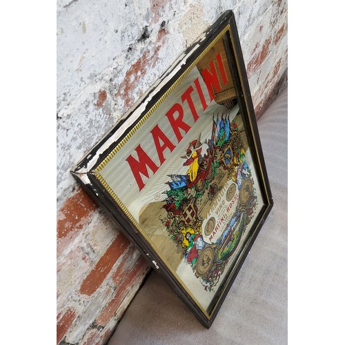 55 - Breweriana - a framed Martini mirror, framedh. 46cm. x w. 33.5cm