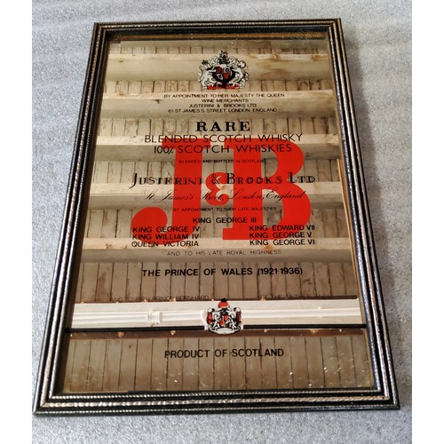 59 - Advertising - a J&B Scotch Whisky mirror, framed h. 32cm x w. 22cm; another Langs Supreme Scotch... 