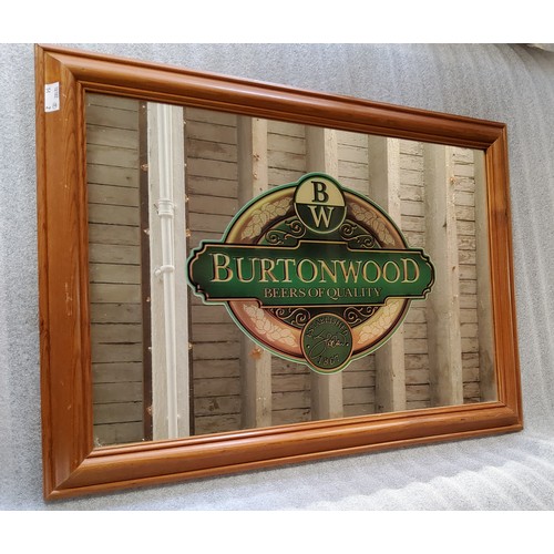 60 - Advertising - a pair of framed Burton Wood Brewery mirrors, framed. Each h. 42.5cm x w. 57.5cm