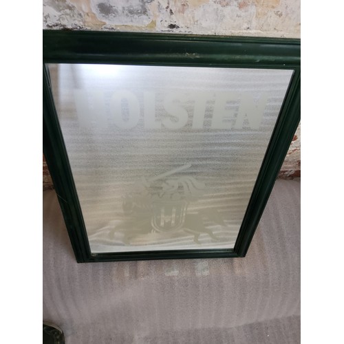 61 - Advertising - a Holston mirror, framed height 62cm x width 50cm