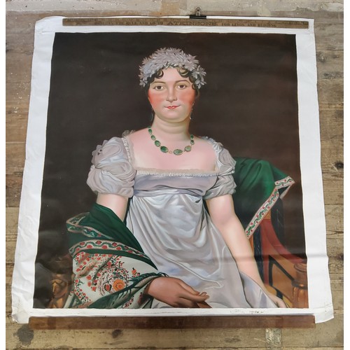 140 - A large 20th century oil on canvas, After David Jacques Louis' portrait titled Comtesse Daru, 1... 