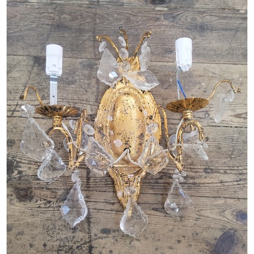 183 - Lighting - a set of four gilt metal Roccoco type country house wall sconces (AF); Four decorative Ne... 