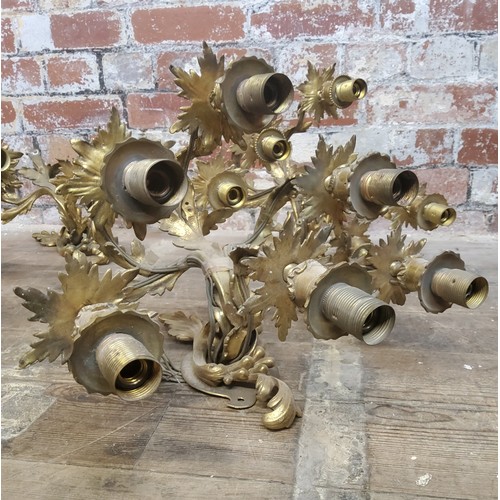 183 - Lighting - a set of four gilt metal Roccoco type country house wall sconces (AF); Four decorative Ne... 