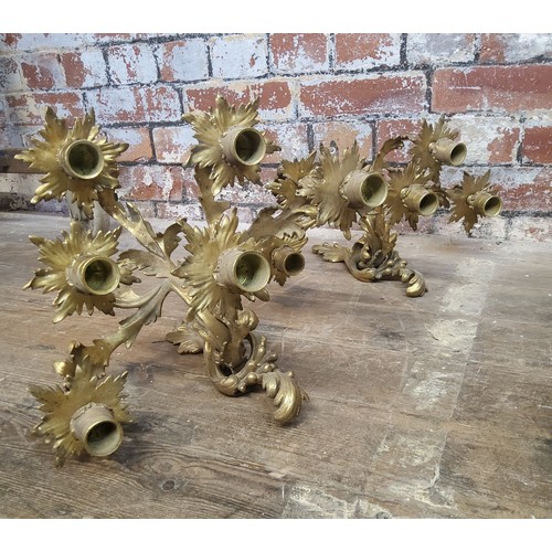 183 - Lighting - a set of four gilt metal Roccoco type country house wall sconces (AF); Four decorative Ne... 