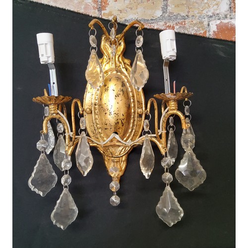 183 - Lighting - a set of four gilt metal Roccoco type country house wall sconces (AF); Four decorative Ne... 