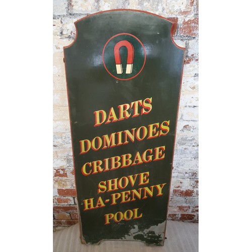 217 - A large John Smith's brewery / pub advertising board, hand painted and gold leaf type stating  ... 