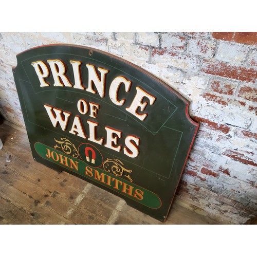 218 - A John Smiths brewery advertisement pub sign ' Price of Wales ' original large exterior wall sign, A... 