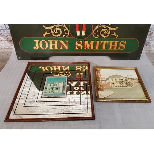 218 - A John Smiths brewery advertisement pub sign ' Price of Wales ' original large exterior wall sign, A... 