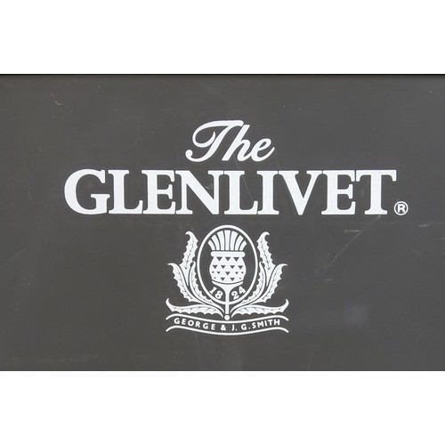 62A - The Glenlivet branded advertising chalk board, framed, Two fruit of the vine advertising chalk board... 