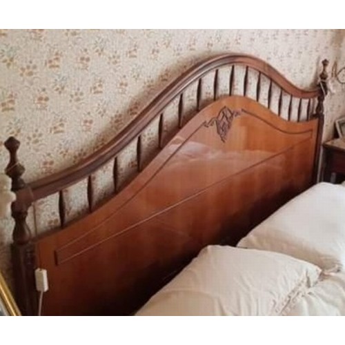 225 - An Italian bedroom suite with very large wardrobe with matching marble topped sideboard and bed fram... 