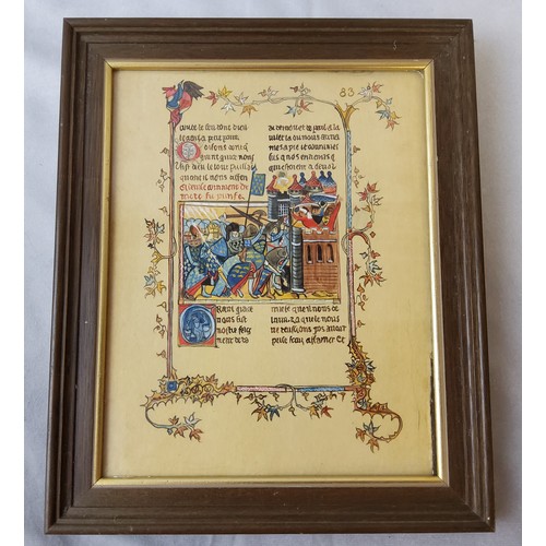 7 - Three Latin illuminated manuscripts on parchment, each a leaf from a Psalter or prayer book, with la... 