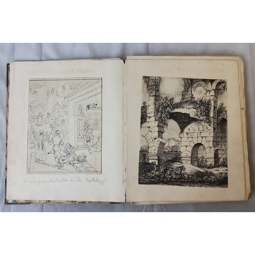 24 - An early common place book titled 'Scraps & Sketches', holding early George III and later epheme... 