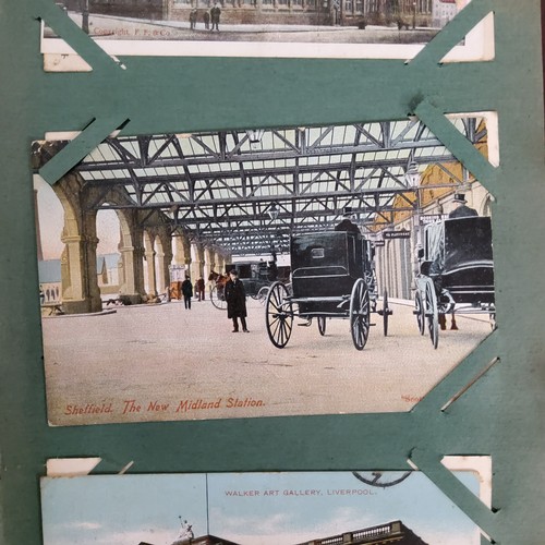 32 - Postcards - An Edwardian album of early 20th century Sheffield related scenes and others, including ... 