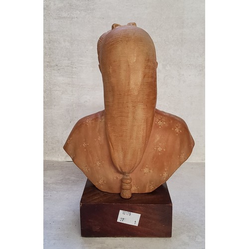 13 - An early 20th century Danish terracotta bust of a young Alexandra of Denmark,&nbsp; Empress Consort ... 