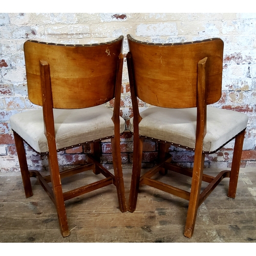 52 - A pair of Art Deco walnut and bentwood bedroom chairs c.1930 with&nbsp;'T.B&W. Cockayne Cabinet ... 