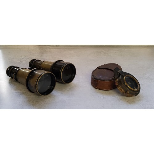 63 - WW1 Verner's Pattern MK VIII prismatic marching compass by F. Darton & Co. with leather case bot... 