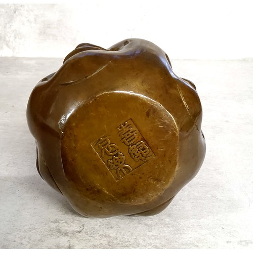 72 - A large Brahma Hindu medium bronze four face Buddha sculpture, with various facial expressions, on c... 