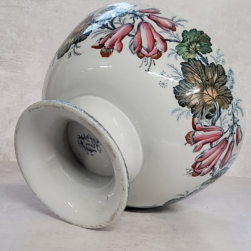 93 - A Victorian Charles Hobson Wreath Pattern earthenware pedestal fruit bowl, c1890