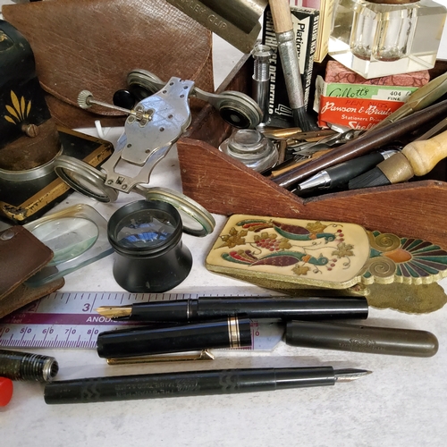 112 - An American ' Fyne Poynt '&nbsp;gold plated propelling pencil, ; an Edwardian yellow metal propellin... 