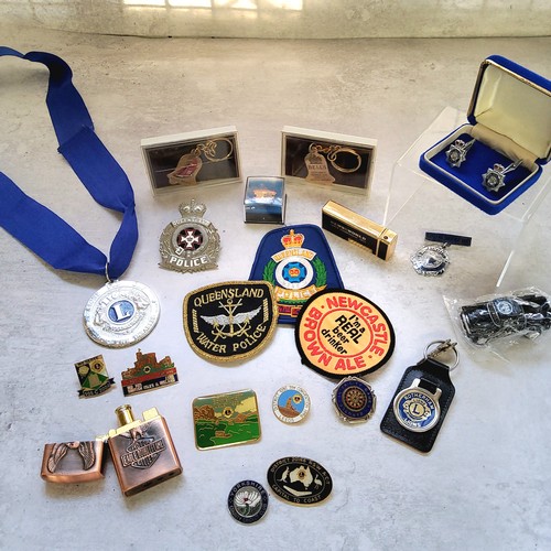 232 - Various vintage & later badges, including Coca Cola Olympics, Magic Roudabout, Andy Capp, Lion C... 