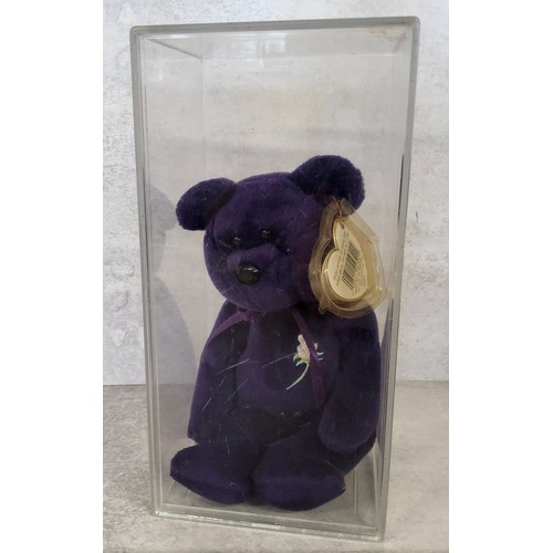 247 - Princess Diana TY Beanie Baby First Edition. Circa 1997 - Retired, Made In Indonesia. Made With PVC ... 
