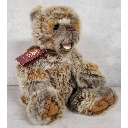 260 - Charlie Bears Secret Collection Chatterbox giggler teddy bear, CB171847, open mouthed, golden with f... 