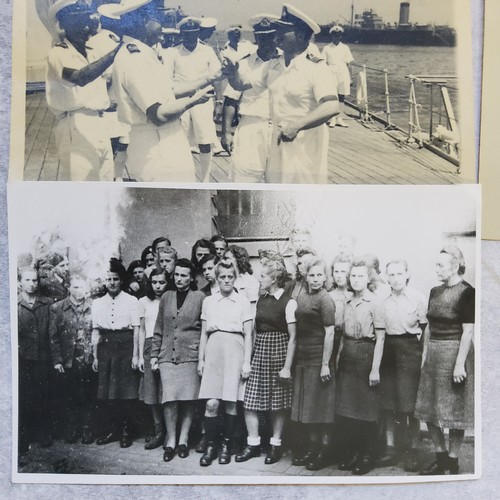 65 - British Navy photographs and RP postcards including a British Submarime entering Venice; a ship laun... 