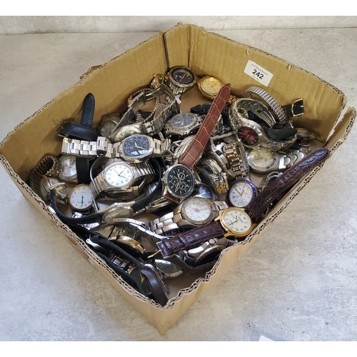 242 - Gents & lady's wristwatches including Seiko, Lorus, Fossil, Casio, Sekonda (af) etc.