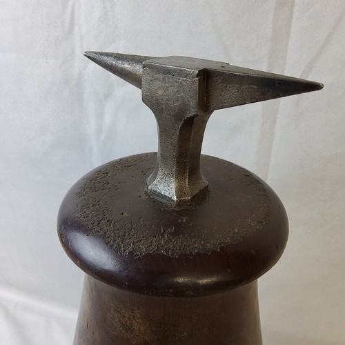 36A - A jeweller's anvil on boldly turned plinth base c.1900, unusually large, 48cm high.