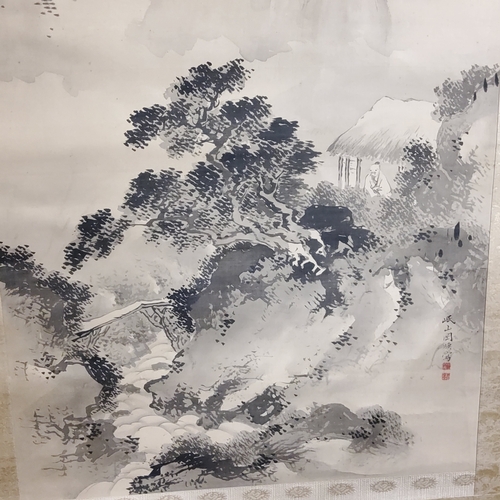 3 - Two early 20th century Chinese scrolls, in the manner of Wu Changshuo of imperial landscapes,  ... 