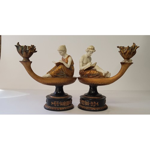 53 - After Simon-Louis Boizot (18th century French School), a pair of Louis XVI Revival candlesticks in t... 